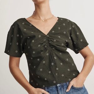 NWT Madewell Voile Puff-Sleeve Top in Floral